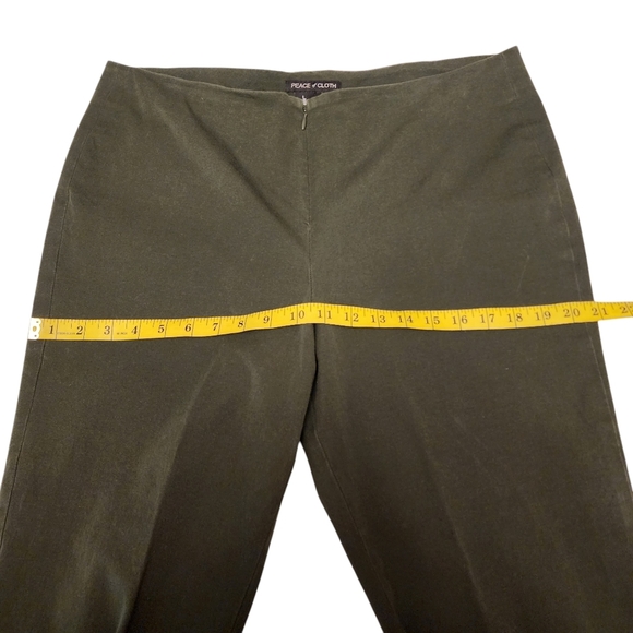 Peace of Cloth Dark Army Green Stretchy Pants Sz 14 - Picture 10 of 14